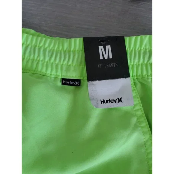 Men's HURLEY PHANTOM Neon Green Board Surf Shorts Swim Trunks Sz M 5" inseam NWT - Picture 5 of 10